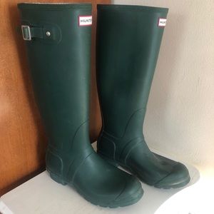 Green Hunter Boots Size 8
